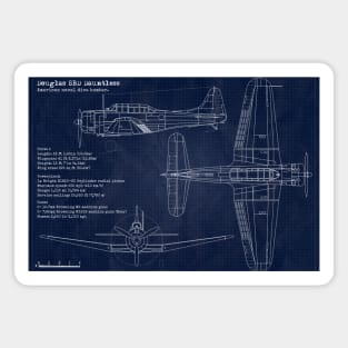 Douglas SBD Dauntless Blueprint Magnet